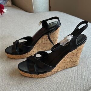 Black Wedge Sandals